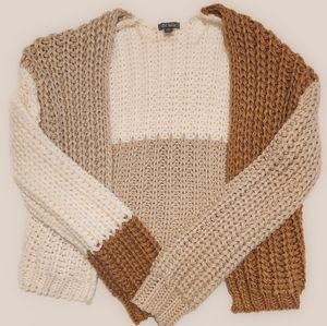 Color Block Neutral Knit Cardigan‎